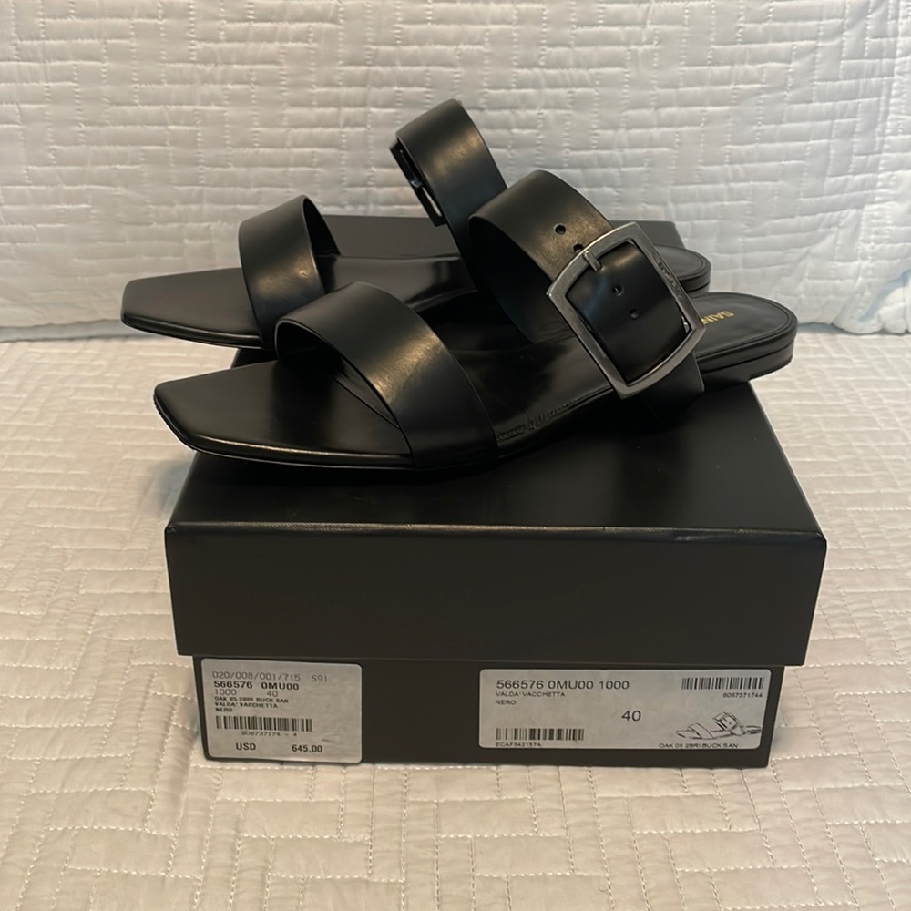 Saint Laurent Oak Flat Sandel size 40